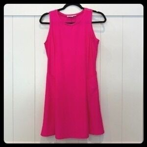 HOT PINK Jude Connally Women's Sleeveless Dress Pink Fit and Flare Casual Dress